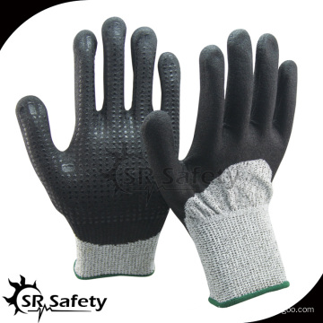 SRSAFETY gants médicaux nitrile noir en gros avec des points nitrile